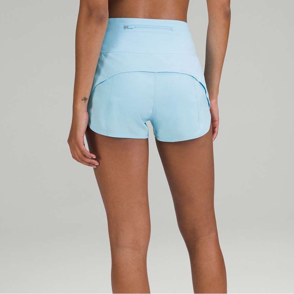 Lululemon speed up mid-rise lined 4” shorts in chill blue. - Picture 3 of 4